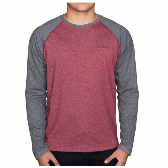 Columbia Men Long Sleeve Raglan Tee - SMALL - Picture 1 of 5